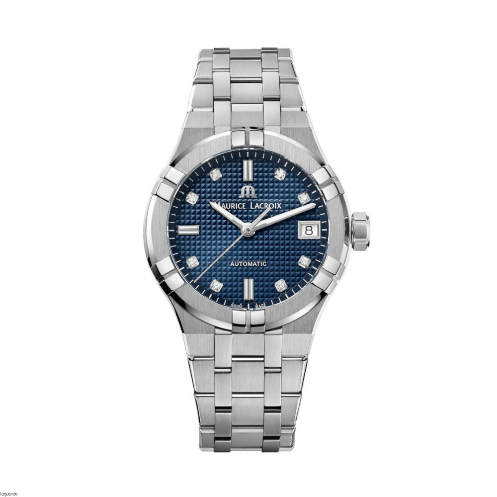 Maurice Lacroix – Aikon Diamonds – Time Jewelers Golden Watch -450-1 Dial 35mm AI6006-SS002 Automatic Blue