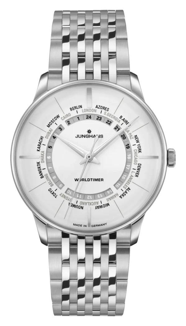 Junghans - Meister Worldtimer Automatic Matte Silver Dial 40.4mm 027/3011.45