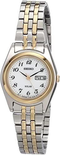Seiko – Solar Day and Date White Dial Two-Tone Ladies Watch – Golden Time  Jewelers