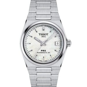 Tissot - T-Classic PRX 35mm Automatic Powermatic 80 White Mother Of Pearl Dial T1372071111100