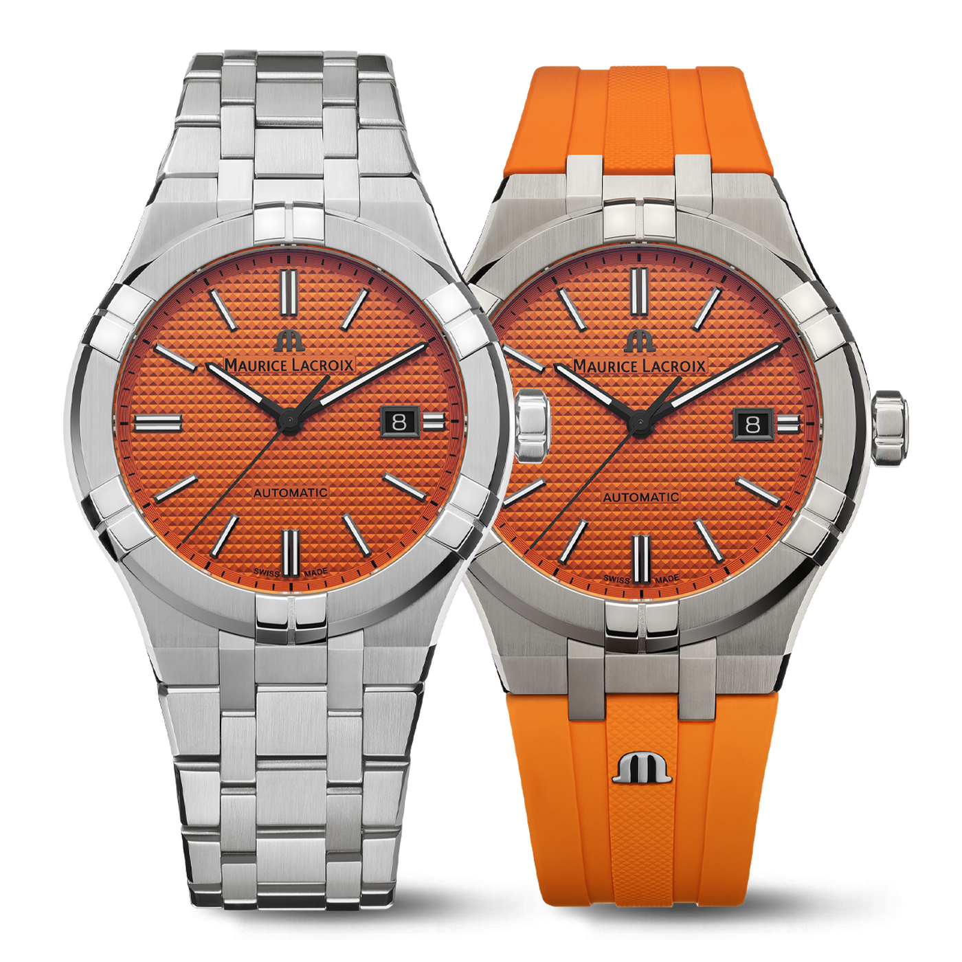 Maurice Lacroix - Aikon Orange Dial W/Additional Strap Automatic 42mm  Limited Edition AI6008-SS00F-530-E