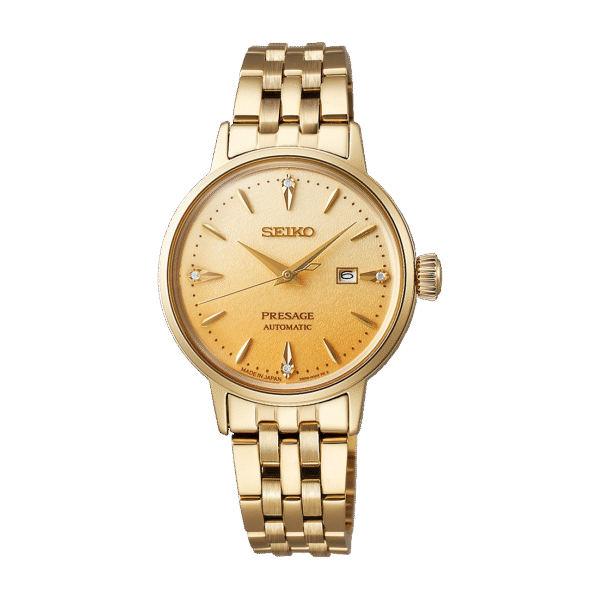 Seiko Presage - Cocktail Time Yellow Dial 4 Diamonds Automatic 30mm SRE018