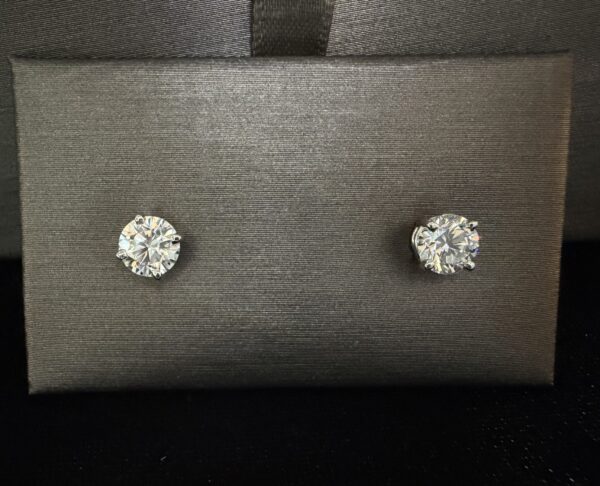 Lab-Grown Diamonds - 14K White Gold 4-Prong 5mm 1 CTW Lab-Grown Diamond Stud Earrings