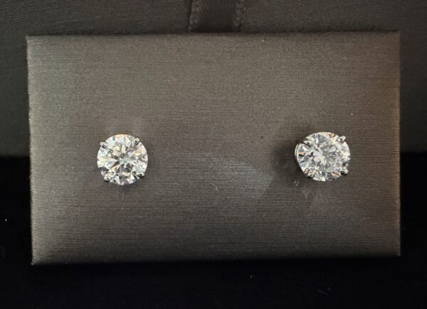 Lab-Grown Diamonds - 14K White Gold 4-Prong 5.9mm 1 1/2 CTW Lab-Grown Diamond Stud Earrings