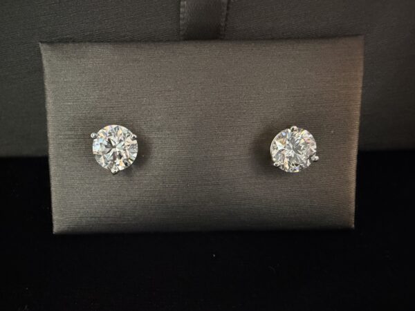 Lab-Grown Diamonds - 14K White Gold 3-Prong 2.03 CTW Lab-Grown Diamond Stud Earrings