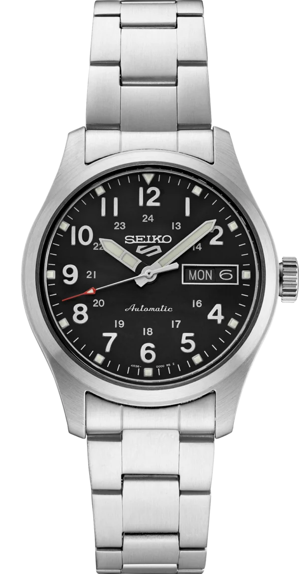 Seiko 5 Sports - Black Dial Day Date Automatic 36.4mm SRPJ81