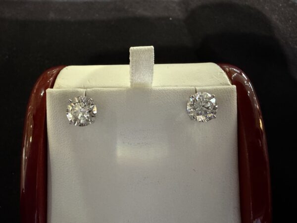 Lab-Grown Diamonds - 14K White Gold 4-Prong 4.06 CTW Lab-Grown Diamond Stud Earrings