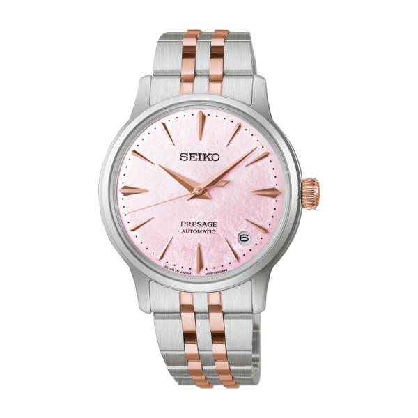 Seiko Presage - Limited Edition Cocktail Time Pink Mother of Pearl Dial Two Tone Automatic 34mm SRPM06