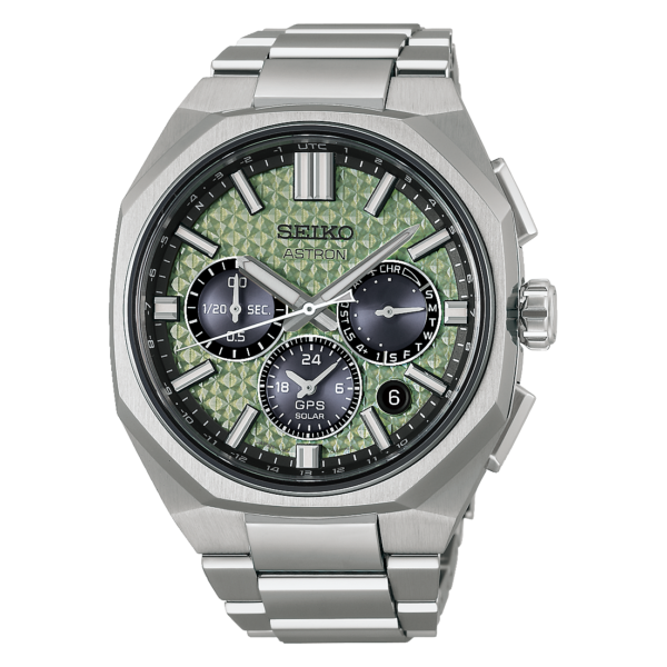 Seiko Astron - Titanium GPS Solar Dual-Time Chronograph Limited Edition of 1,200 pieces Green Dial 5X63 43.4mm HAB005