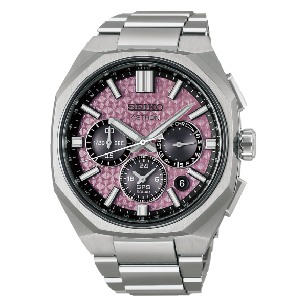 Seiko Astron - Titanium GPS Solar Dual-Time Chronograph Limited Edition of 1,200 pieces Pink Dial 5X63 43.4mm HAB006