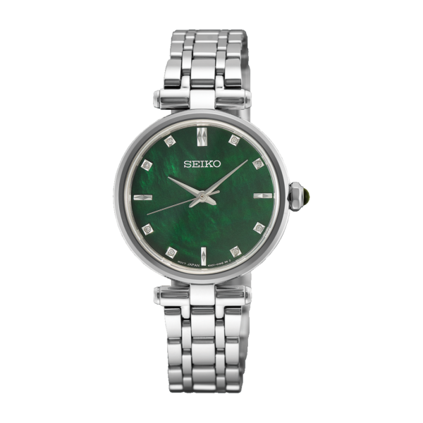 Seiko - Diamond Collection Green Mother of Pearl Dial 8 Diamonds Quartz 29mm HGH006