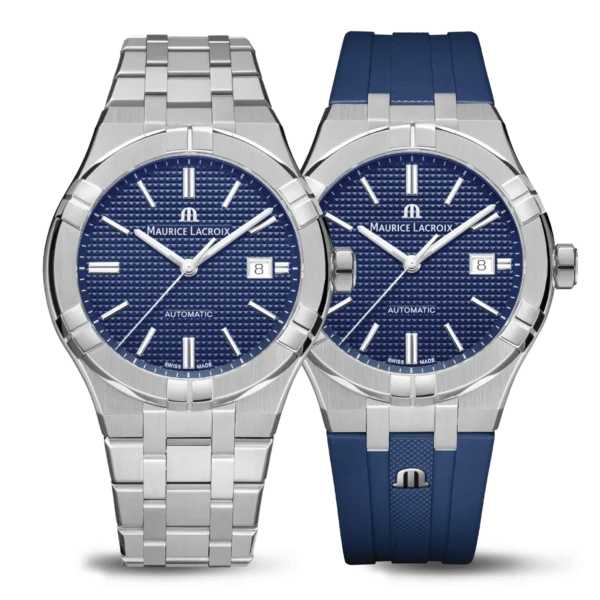 Maurice Lacroix - AIKON Blue Dial Rubber and Stainless Steel Straps Automatic 42mm AI6008-SS00F-430-C